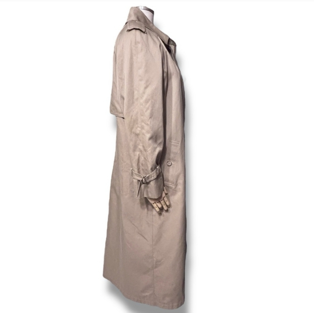 LONDON TOWNE Tan Double Breasted Trench Coat VINTAGE - Picture 3 of 12